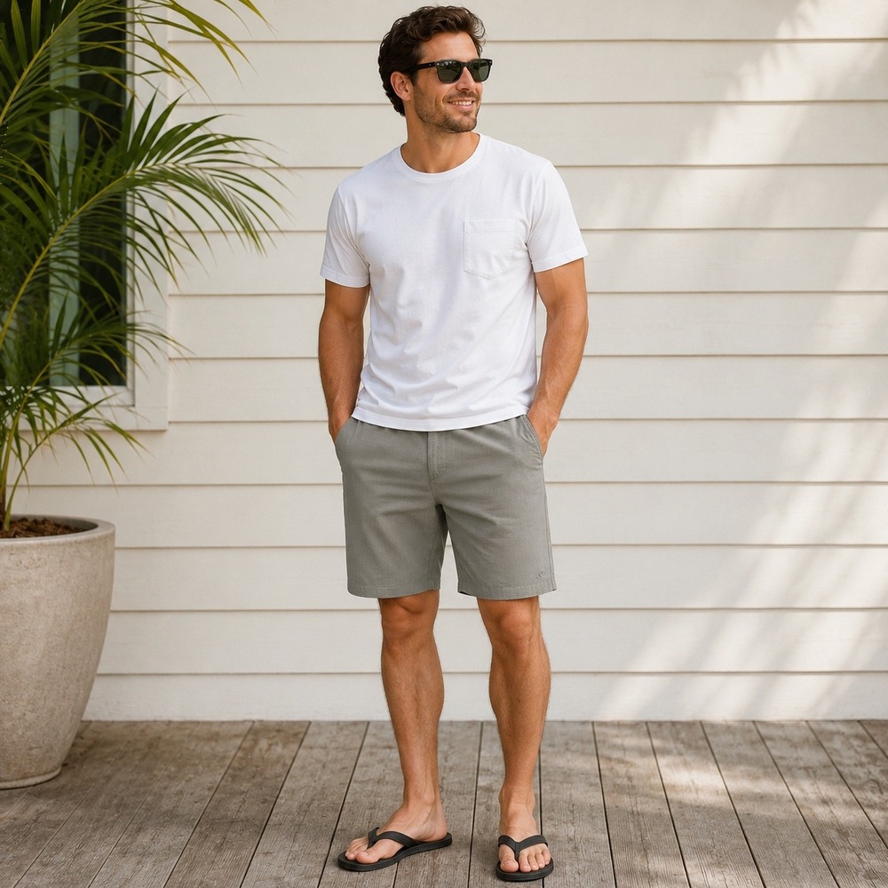 O'Neill Cross-Over Hybrid shorts, Men's Size 40, Gray Stripe, surf, quick dry